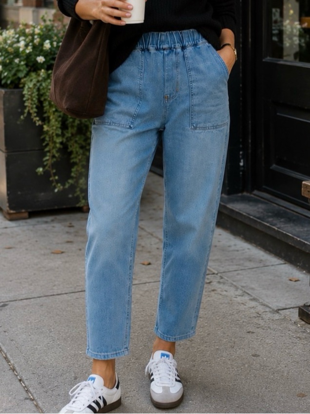 Madewell Pull-On Utility Jeans Light Wash High Rise Relaxed Straight